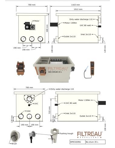 FILTRE À TAMBOUR BIO DRUM 35 L FILTREAU