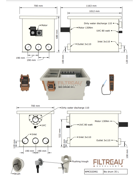 FILTRE À TAMBOUR BIO DRUM 35 L FILTREAU