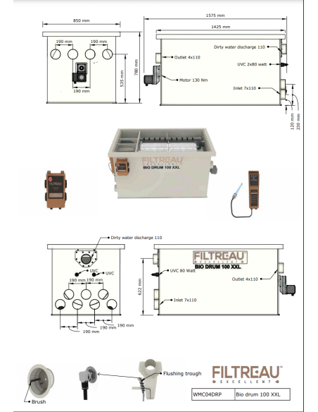 FILTRE À TAMBOUR BIO DRUM 100 XXL FILTREAU