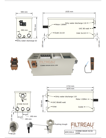 COMBI DRUM 25/30 IN LINE FILTREAU