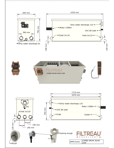 COMBI DRUM 30/40 IN LINE FILTREAU