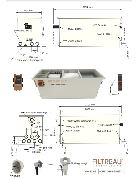 COMBI DRUM 50/65 XL IN LINE FILTREAU