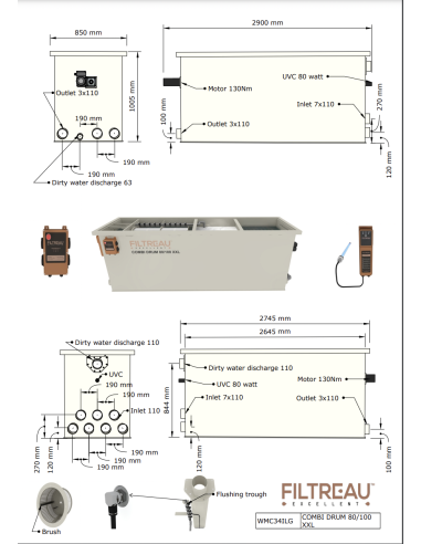 COMBI DRUM 80/100 XXL IN LINE FILTREAU