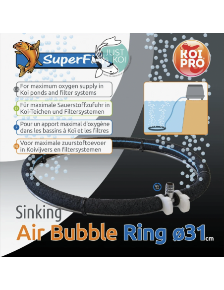 Anneau Diffuseur Air Coulant KOI PRO Ø 31 cm pour aération de bassin à koi
