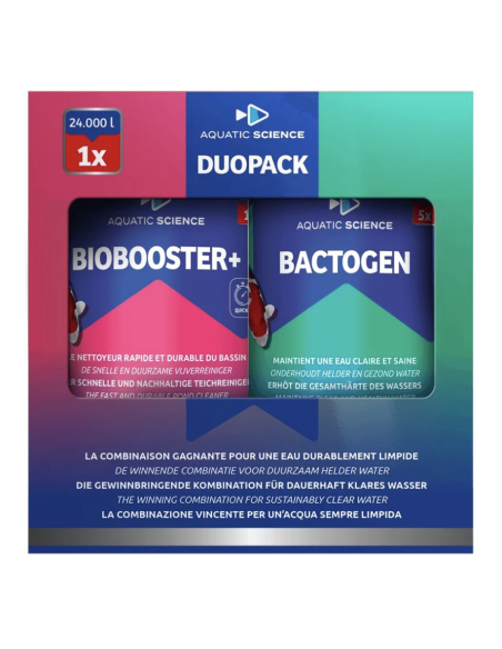 Duo Pack Biobooster+ & Bactogen 24 000 L – traitement complet bassin koi