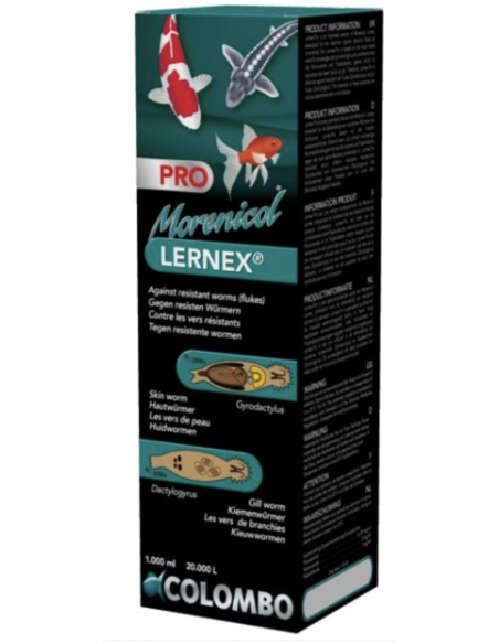 Colombo Lernex Pro 1 000 ml – traitement anti-vers peau et branchies pour koi