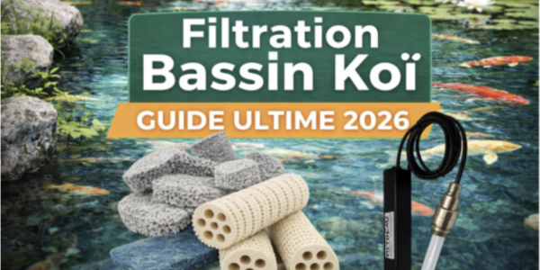 Filtration bassin koï : Guide ultime 2026 (dimensionnement, médias, UV)